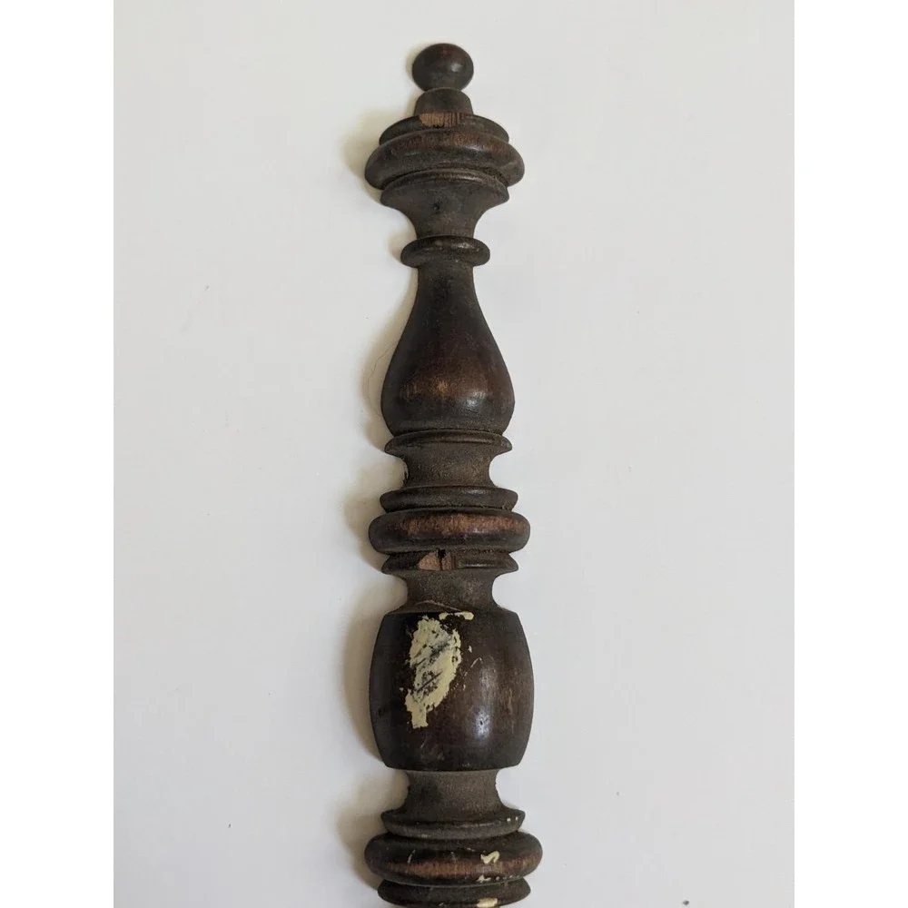 Antique Turned Wood Spindle Appliques Pair Architectural Salvage Furniture Trim